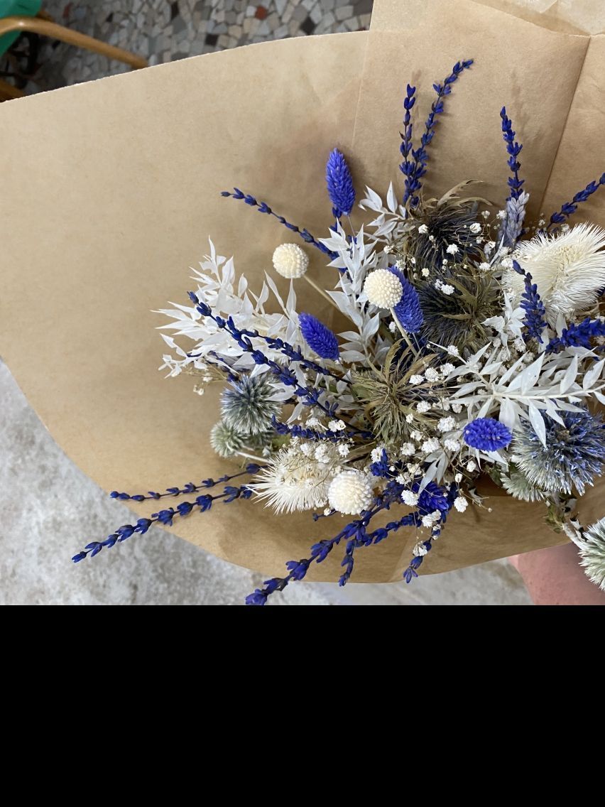 SAS SIF - Bouquet sec blanc bleu