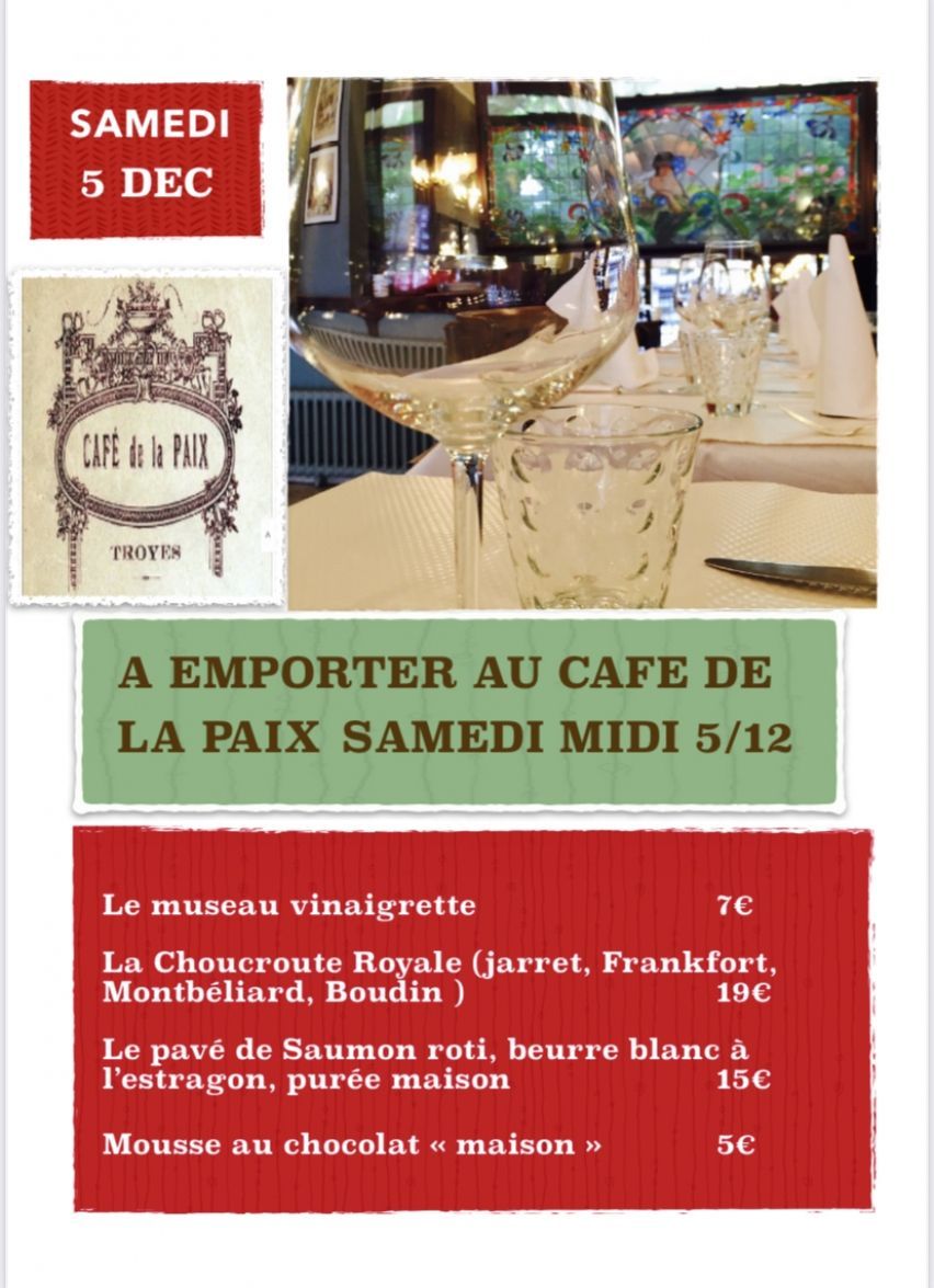 CAFE DE LA PAIX « La table du marché » - Choucroute royale